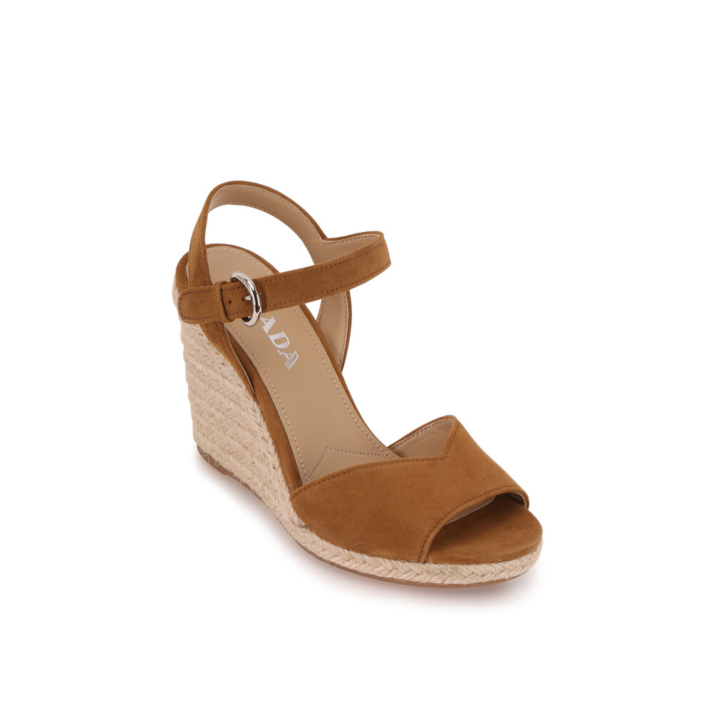 【関税＆送料込み】Prada Suede Espadrilles Suede espadrilles in blue - Prada | Mytheresa