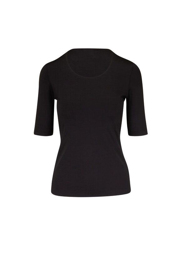 Akris - Black Silk Jersey T-Shirt