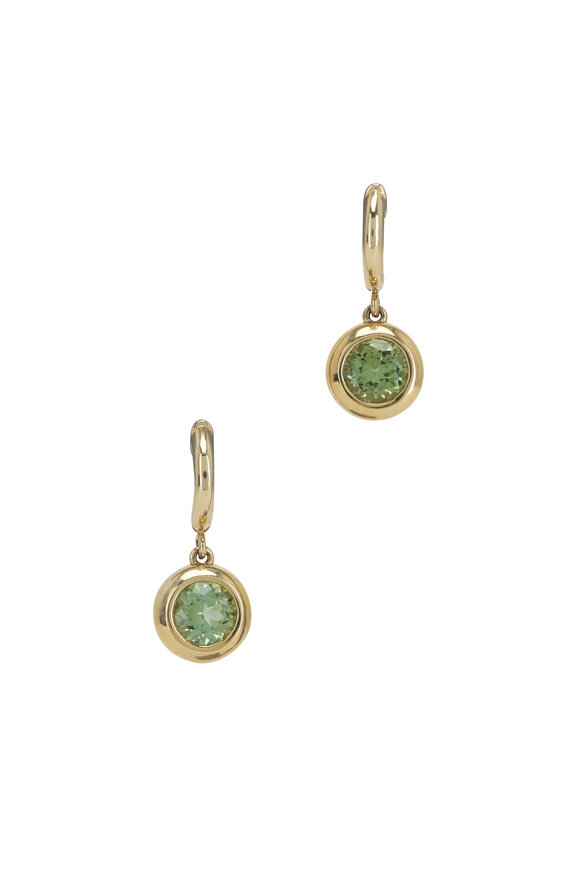 Marlo Laz - 14k Yellow Gold Green Tourmaline Gemma Earrings