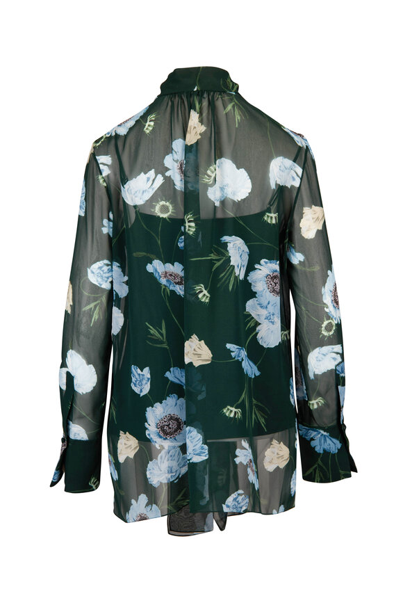 Erdem Floral Silk Voile Long Sleeve Blouse - view 2