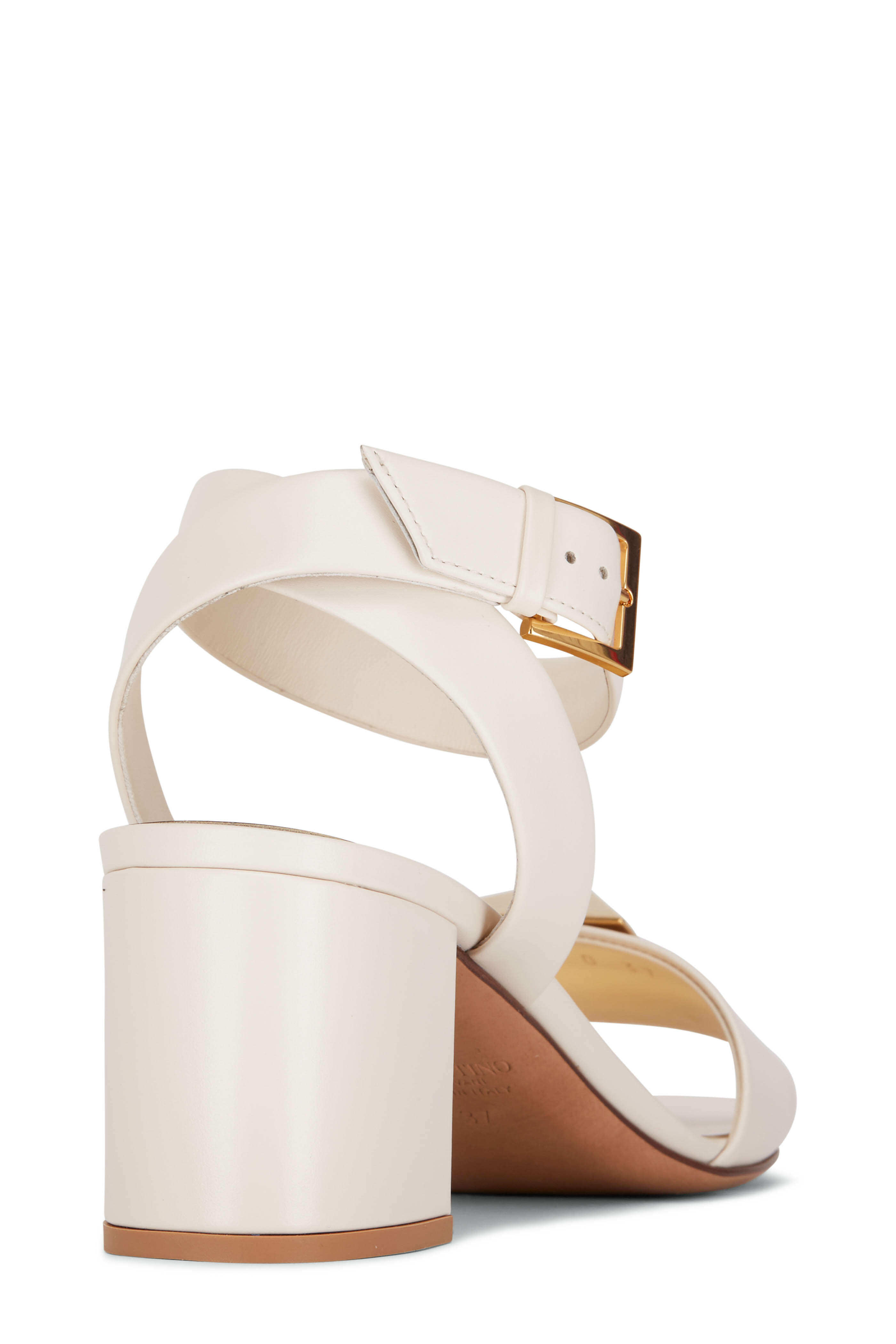 Valentino Garavani - Light Ivory Leather Sandal, 60mm