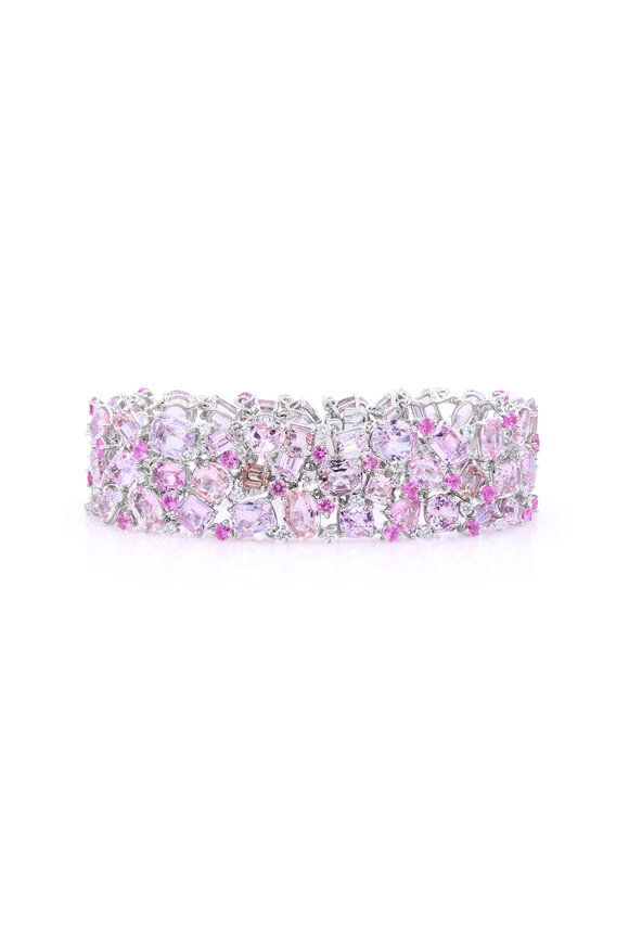 Oscar Heyman Platinum Padparadscha Diamond Bracelet