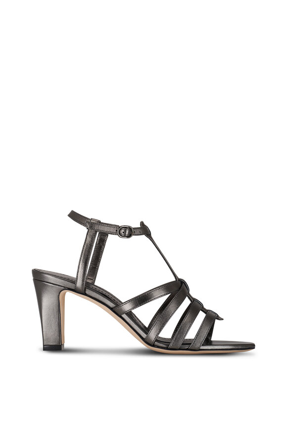 Manolo Blahnik - Riranhi Graphite Leather T-Strap Sandal, 70mm