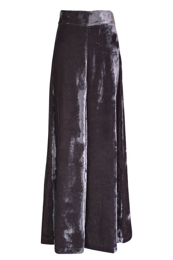 D.Exterior Lead Velvet Velour Palazzo Pant