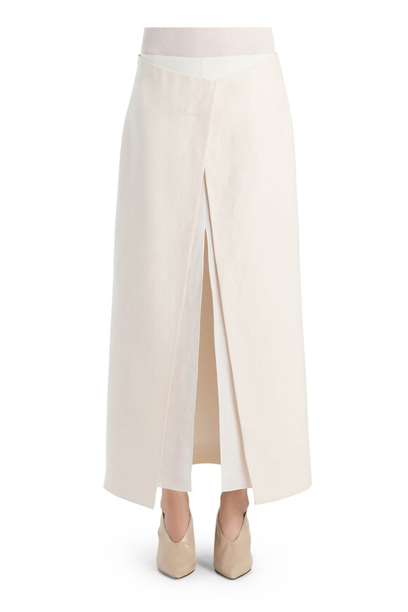 Khaite Tal Cream Double Layered Skirt - view 4