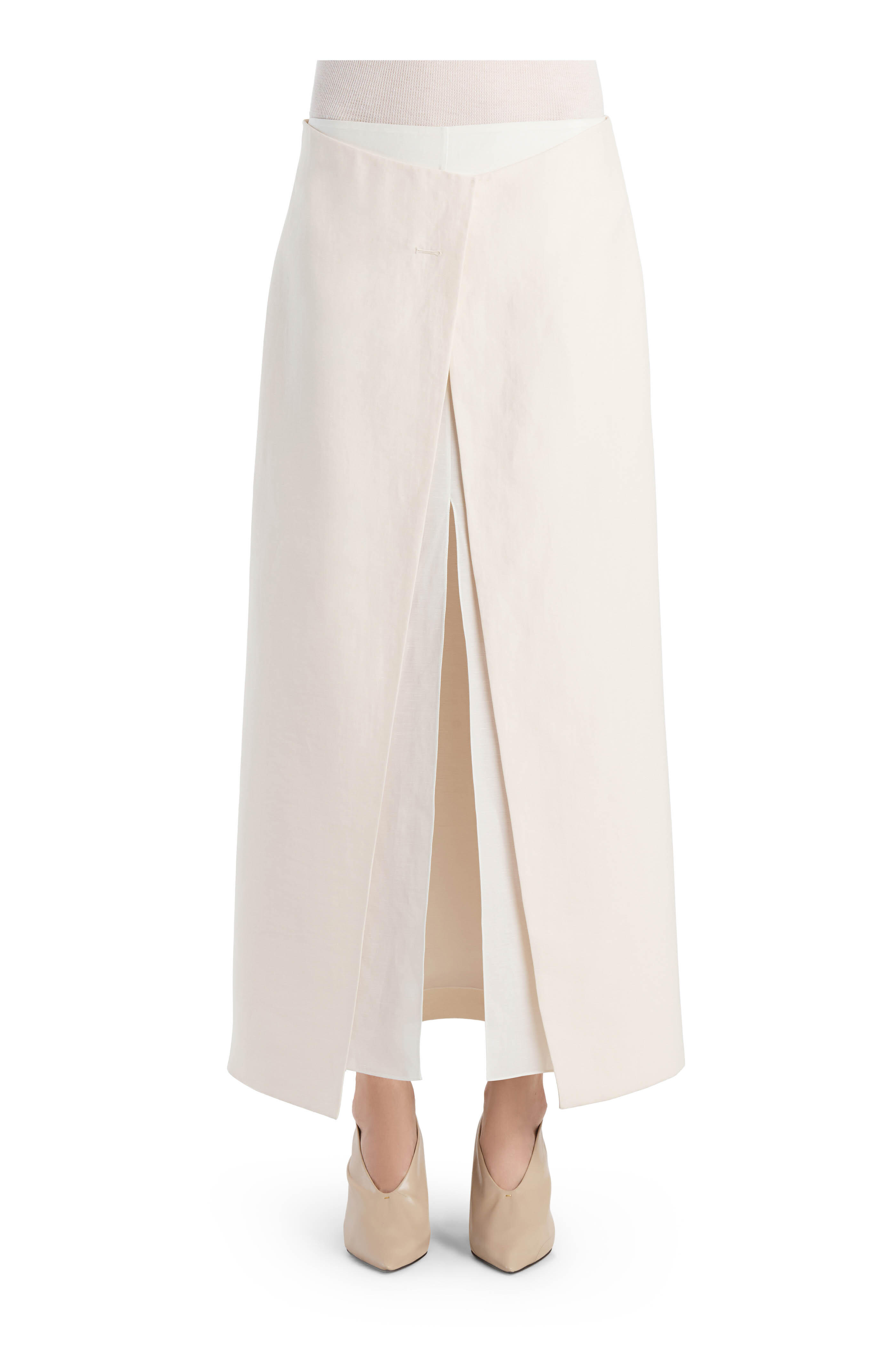 Khaite - Tal Cream Double Layered Skirt - view 4