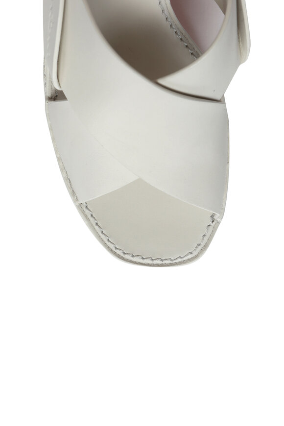 Santoni Tropez White Leather Platform Sandal - view 4
