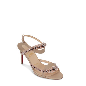 Christian Louboutin - Galeria Nude & Bronze Rose Stud Sandal 