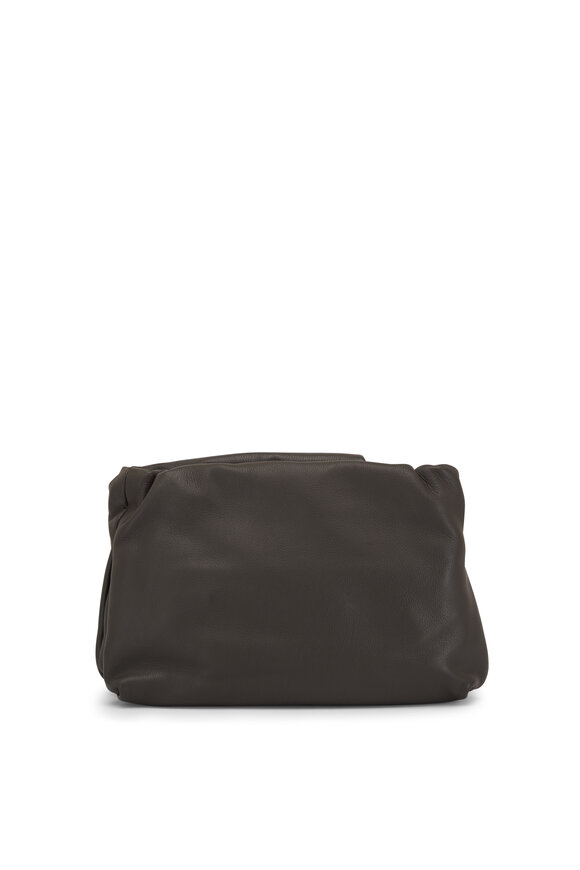 The Row - Bourse Koala Gray Leather Shoulder Bag