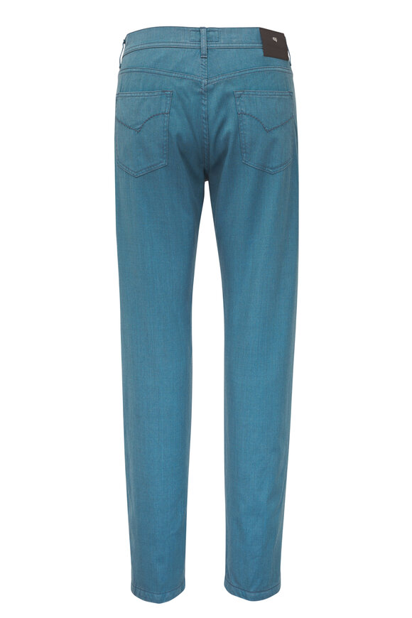 Marco Pescarolo Turquoise Wool Five Pocket Pant - view 3
