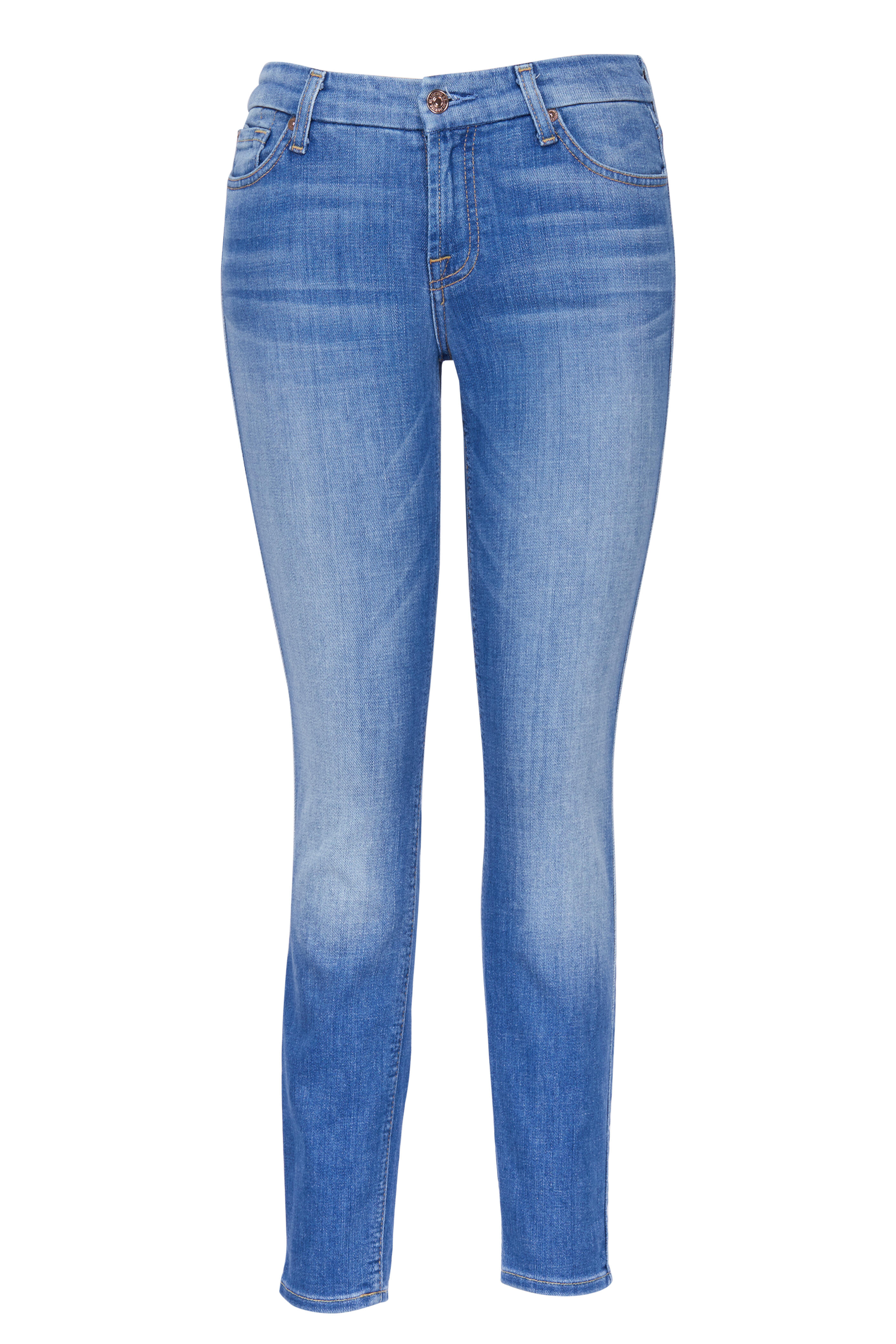 7 For All Mankind - Light Wash Ankle Skinny Jean