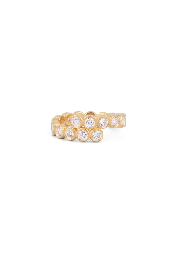 Sylva & Cie Gold Diamond Swirl Ring