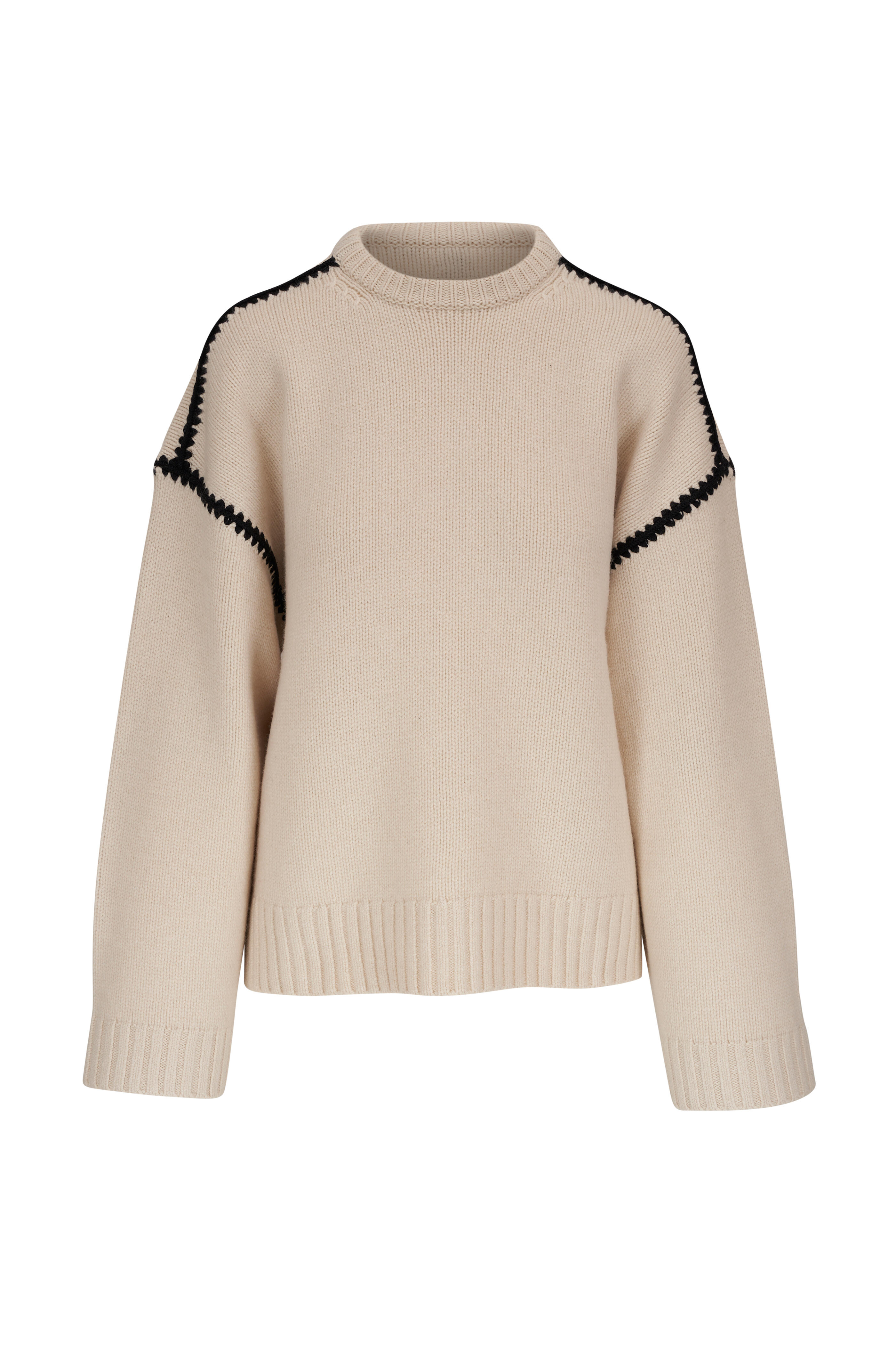 Totême - Snow Embroidered Wool & Cashmere Knit Sweater