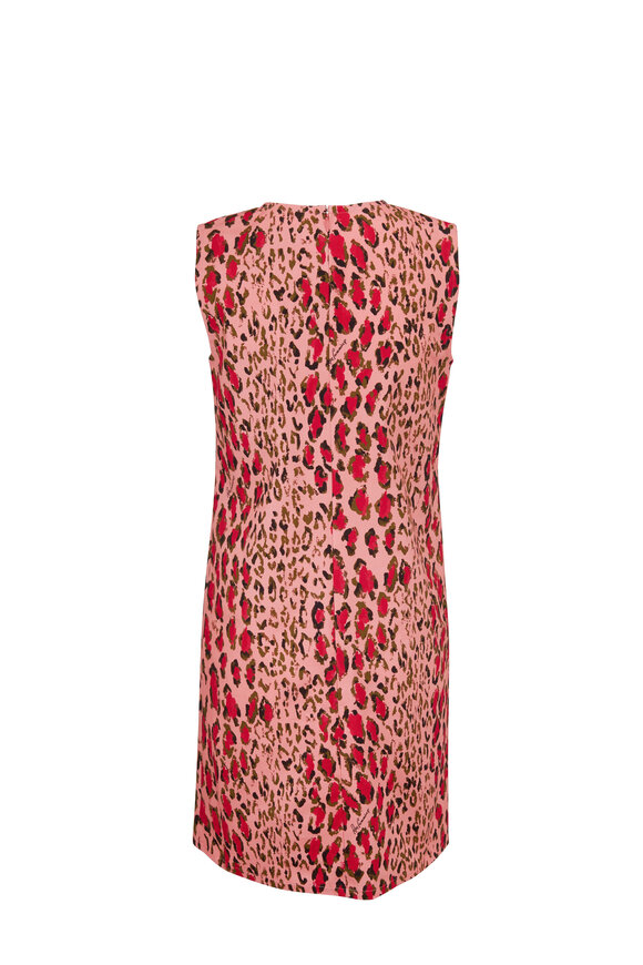 Carolina Herrera - Pink Leopard Stretch Cotton Sleeveless Dress