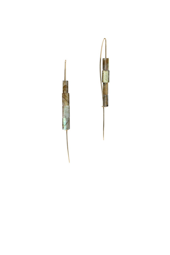 Tina Chow Labradorite Tube Earrings - view 1