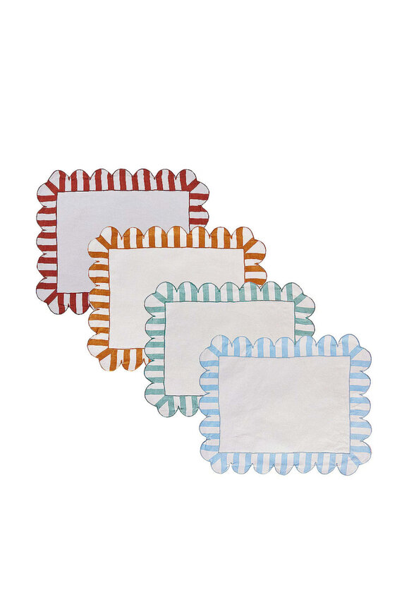 Misette Set of 4 Embroidered Linen Placemats