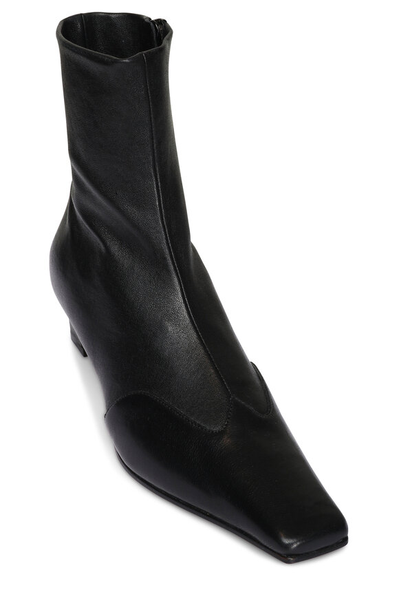 Prada - Black Nappa Leather Ankle Boot, 55mm | Mitchell Stores