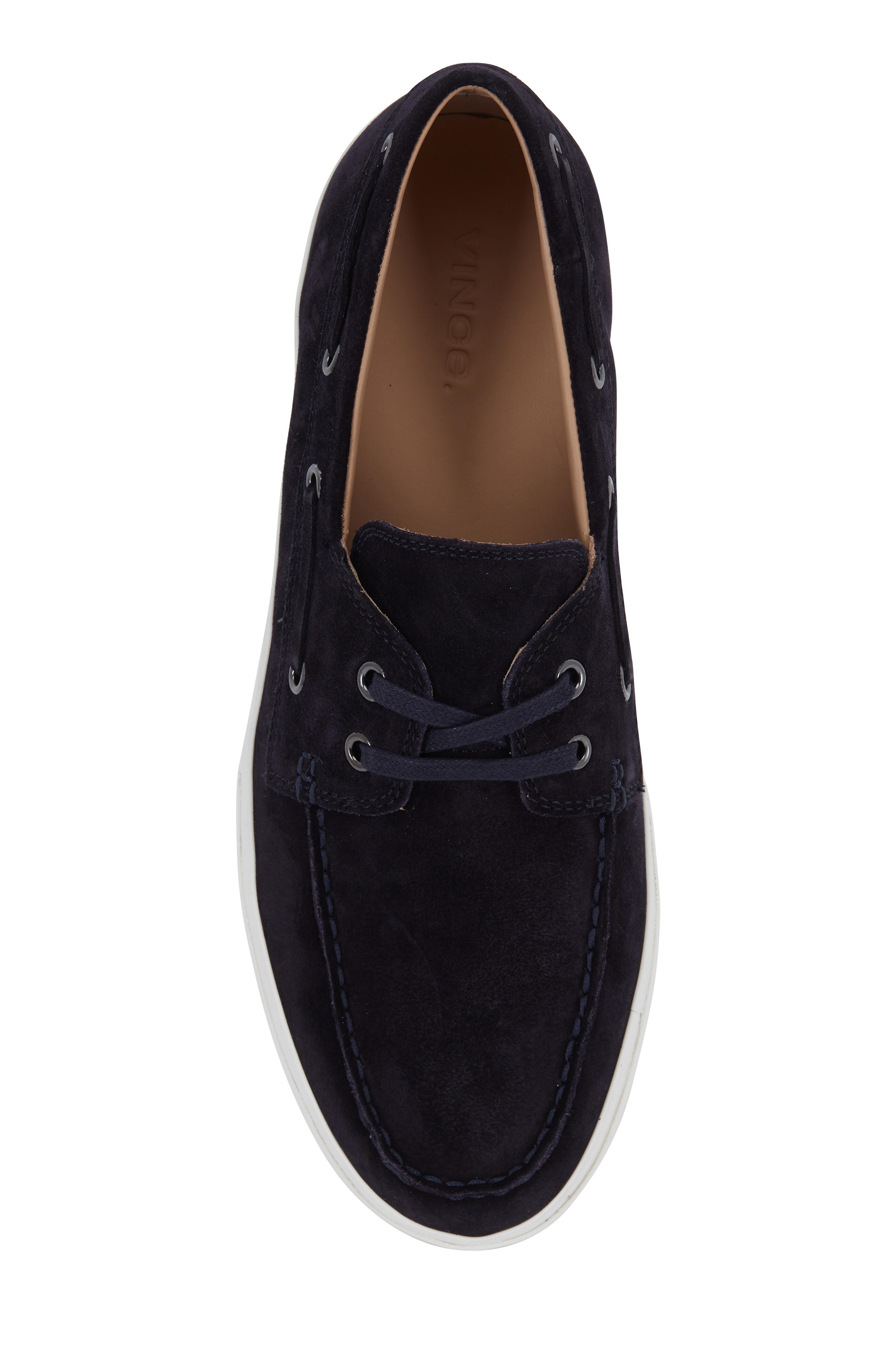 Vince - Ferry Coastal Blue Suede Boat Shoe