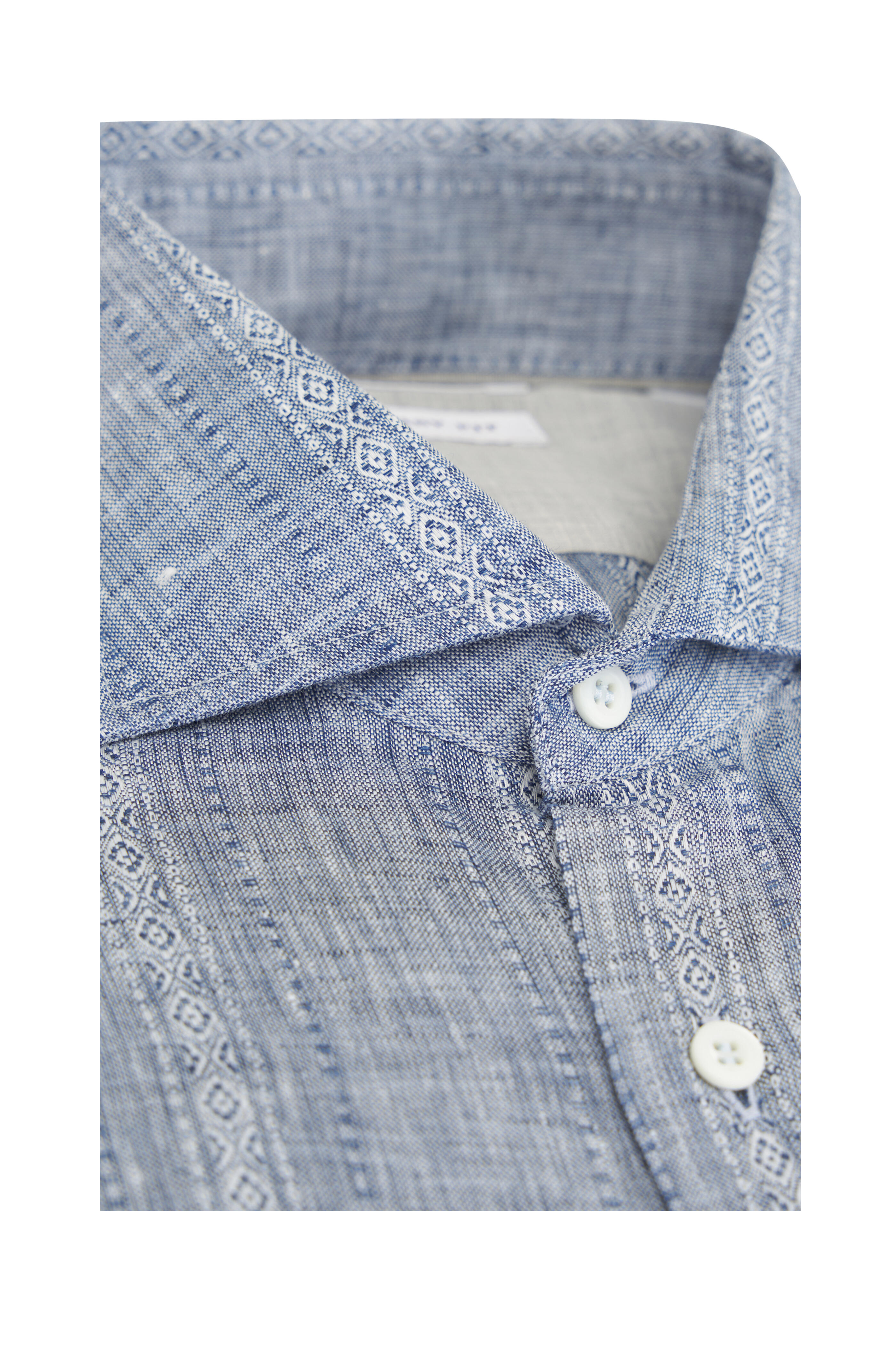 Brunello Cucinelli - Denim Blue Jacquard Sport Shirt