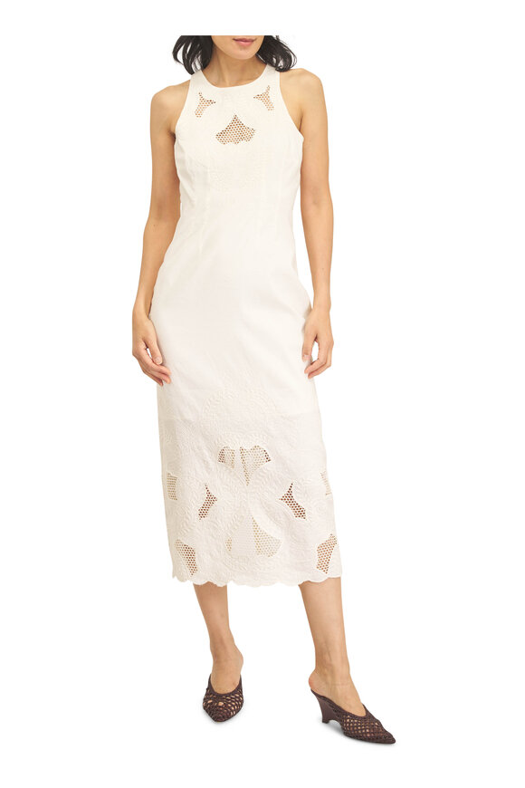Veronica Beard Upten Dove Embroidered Midi Dress - view 2