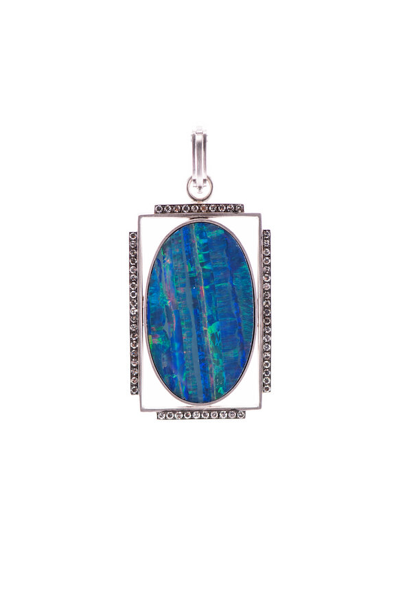 Sylva & Cie 18K Opal & Diamond Window Pendant