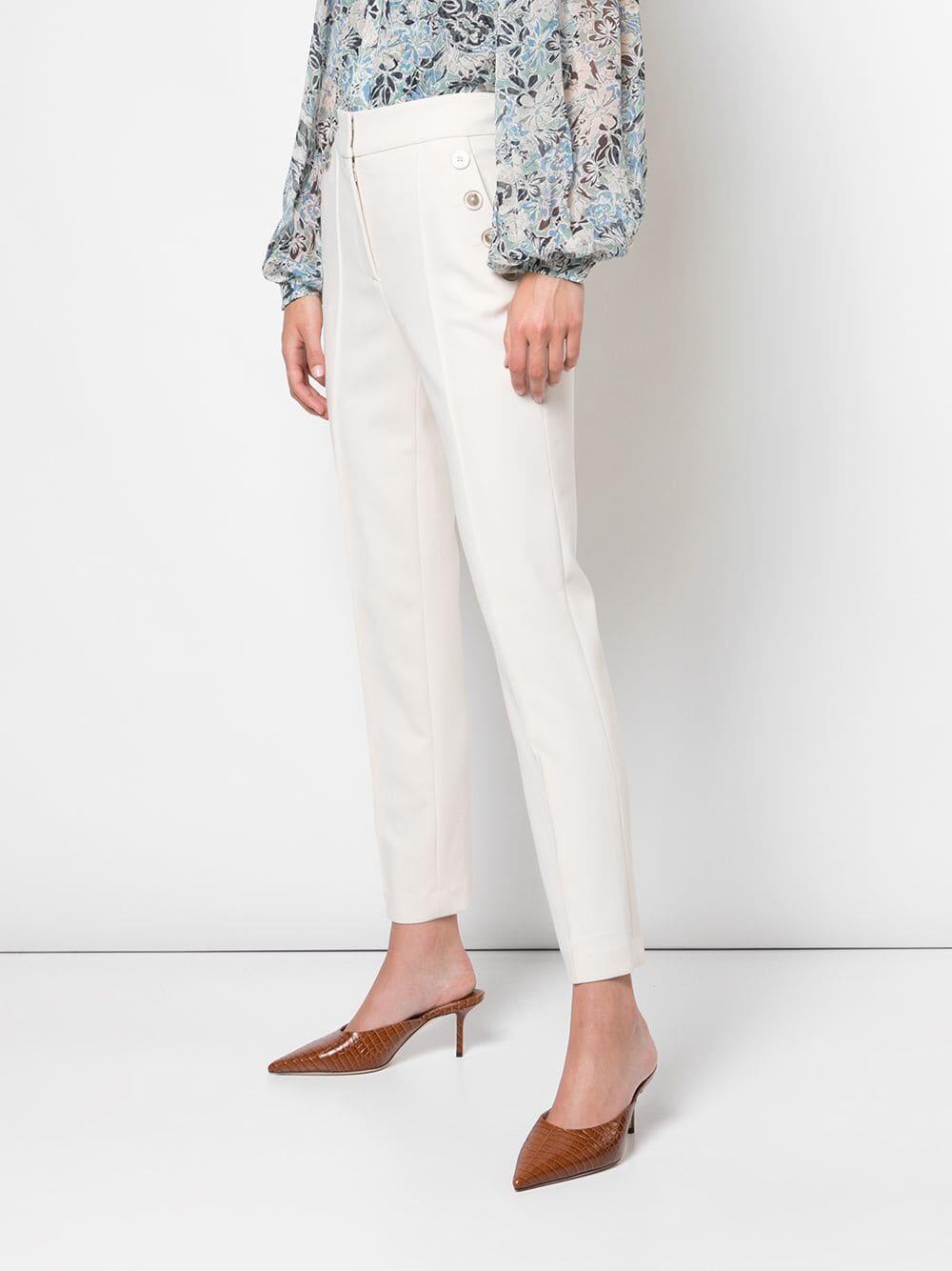 Veronica Beard - Friedman Ivory Button Pocket Cropped Pant