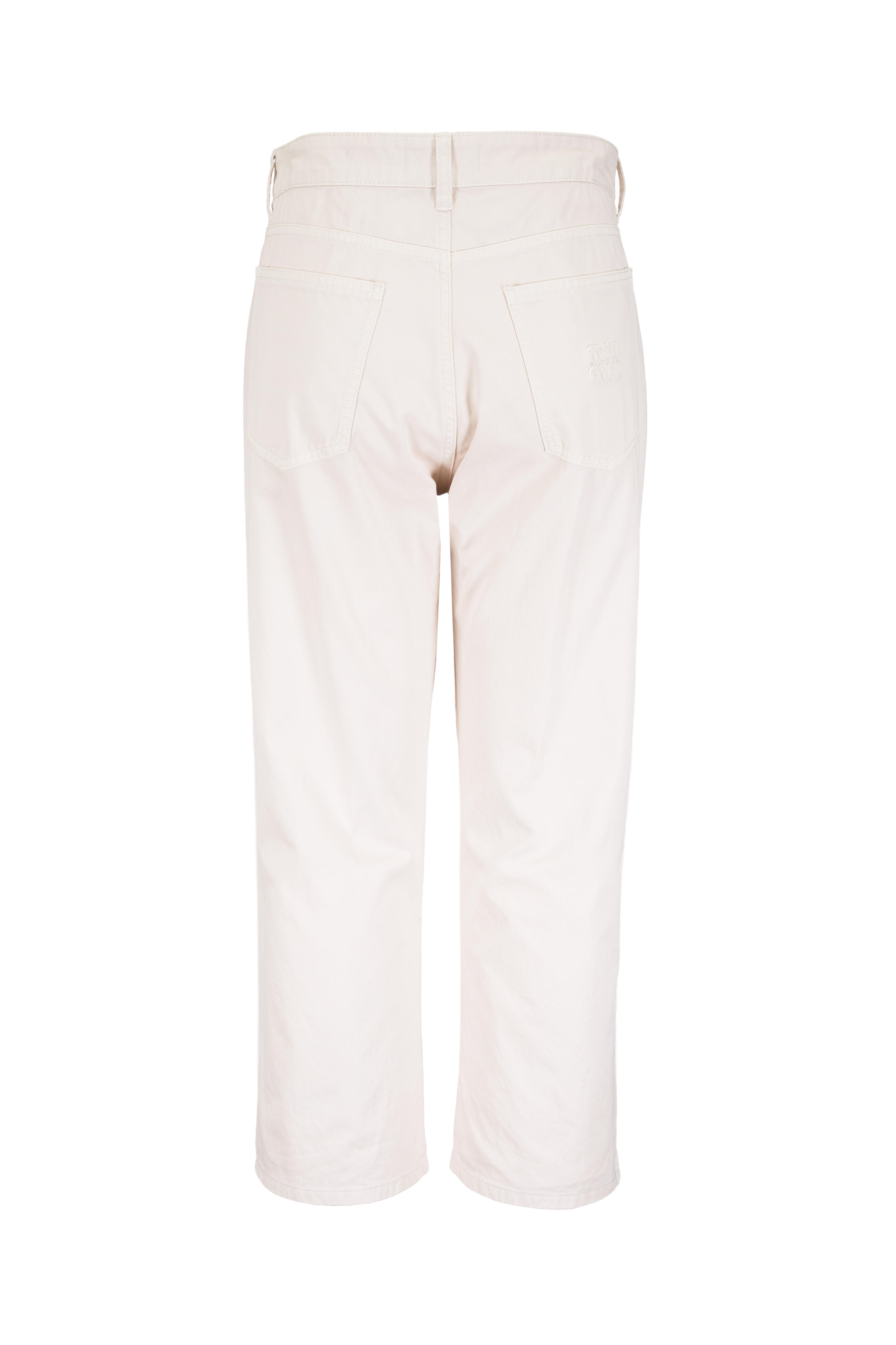 Miu Miu - Cropped White Jean