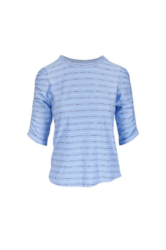 Veronica Beard Waldorf Ice Ruched Sleeve T-Shirt