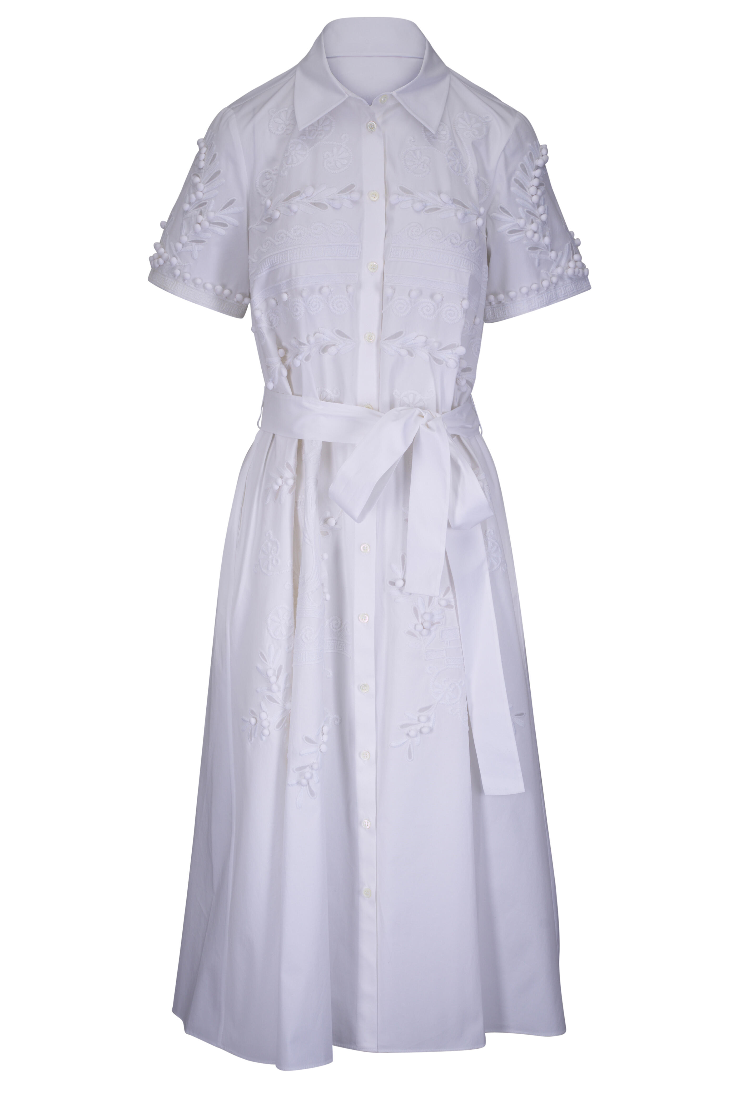 Carolina Herrera - White Embroidered Shirt Dress