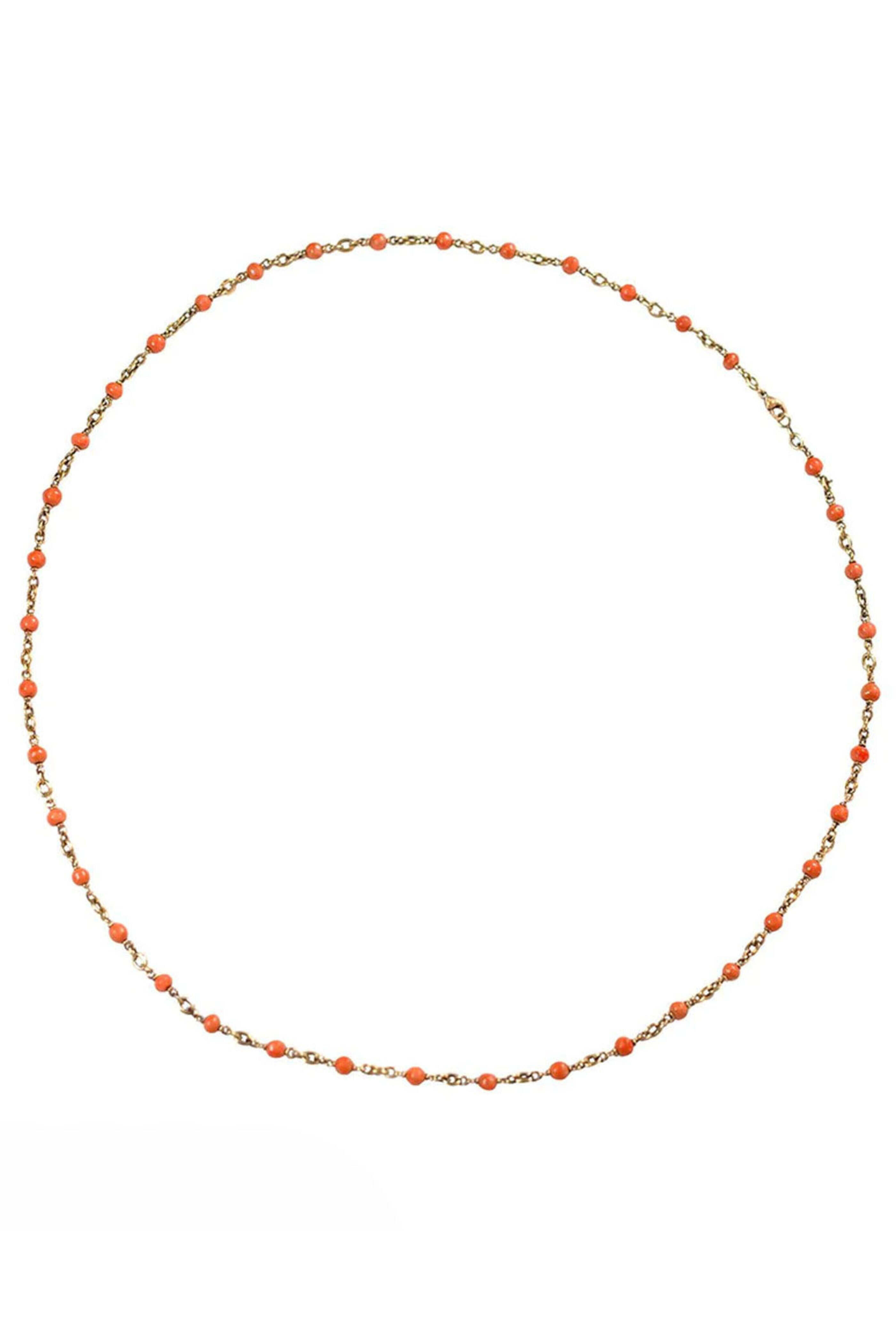 Sylva & Cie - Vintage Coral Beaded Necklace