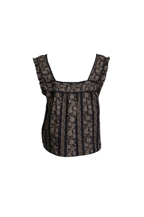 The Great The Black & Cream Token Floral Victorian Tank - view 2