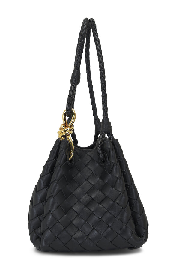 Bottega Veneta - Small Parachute Black Intrecciato Shoulder Bag