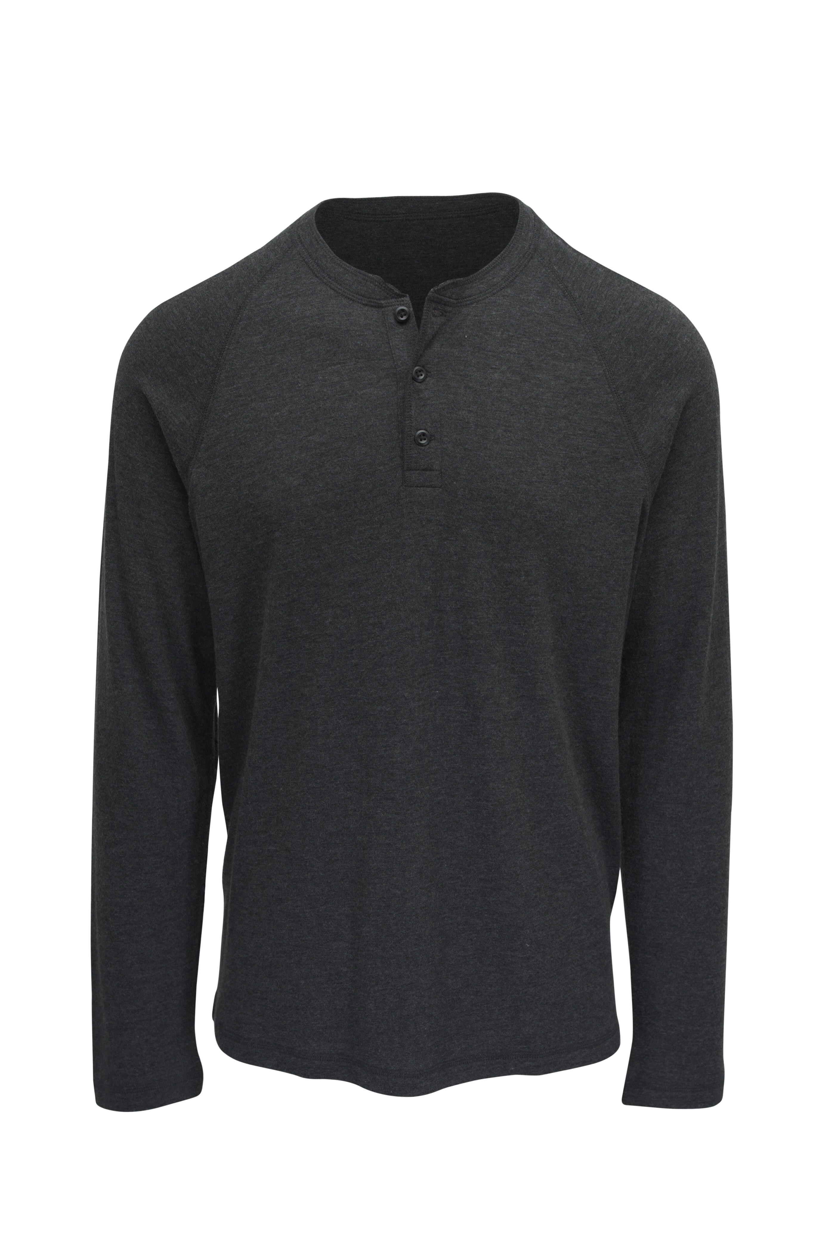 Faherty Brand - Cloud Charcoal Gray Cotton Henley