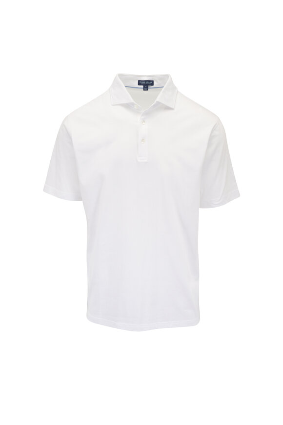Peter Millar Excursionist Flex White Short Sleeve Polo