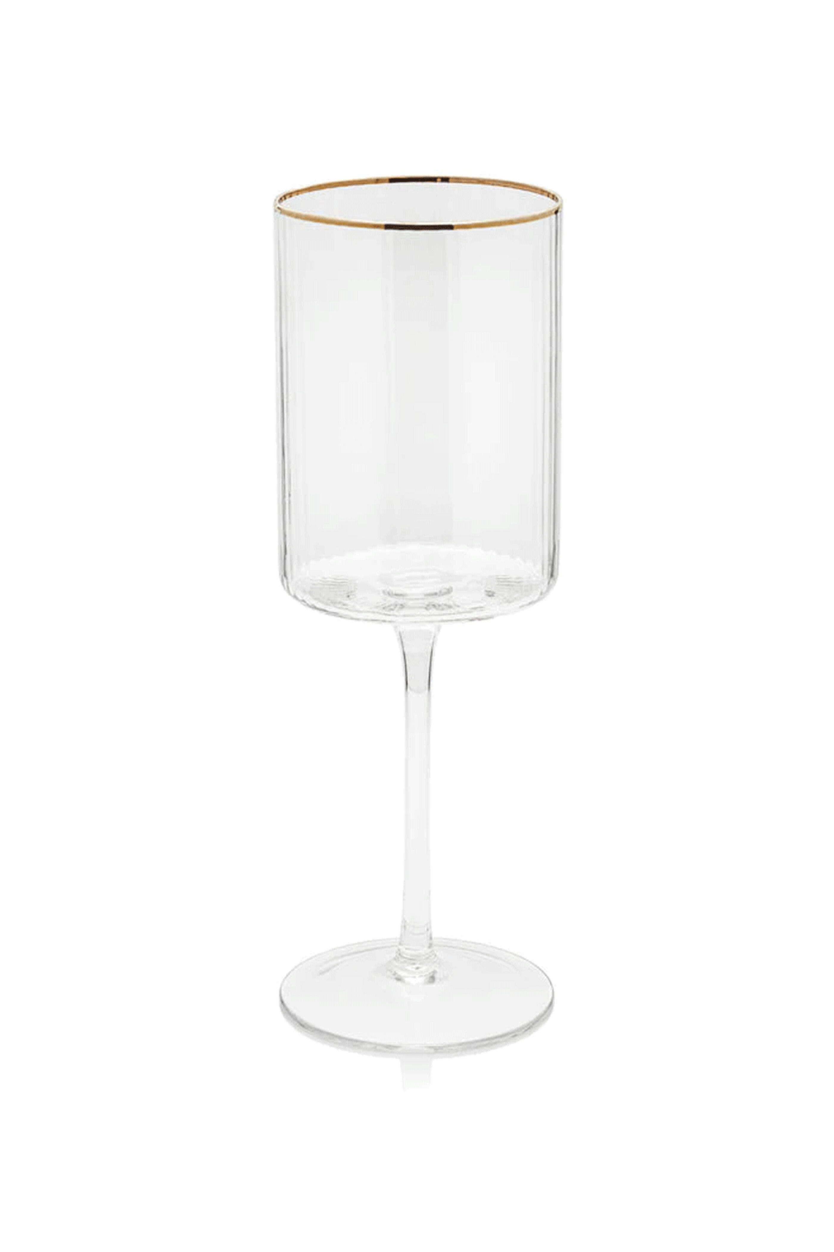 Zodax - Optic Red Wine Glass with Gold Rim