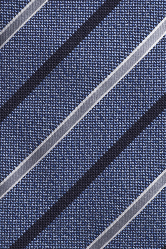 Isaia Pastel Blue Stripe Necktie - view 2