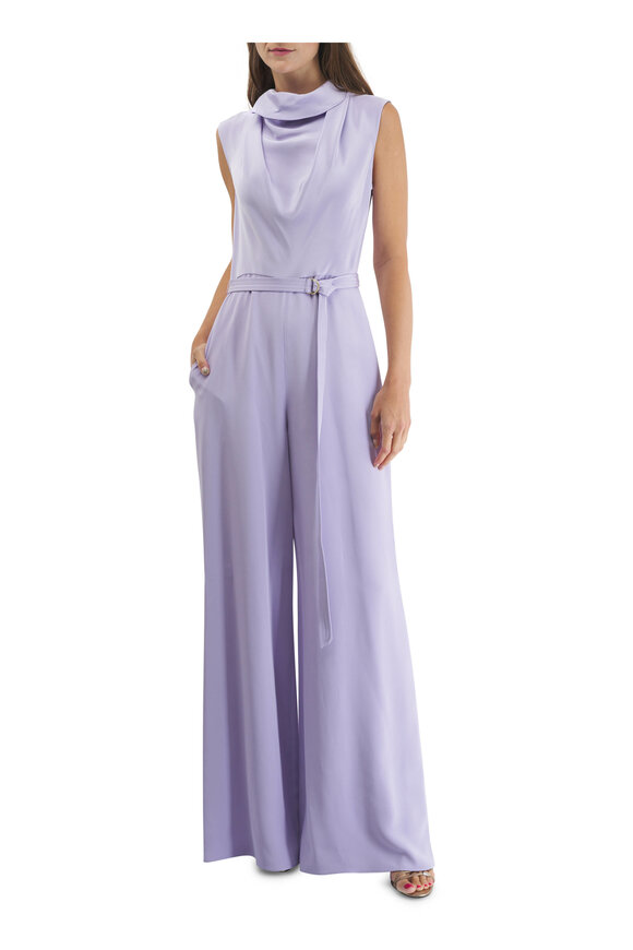 Adam Lippes - Blythe Lavender Silk Crepe Jumpsuit 