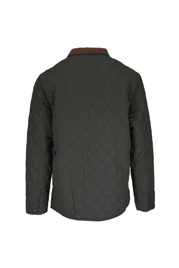 Peter Millar Suffolk Dark Olive Quilted Coat - view 6