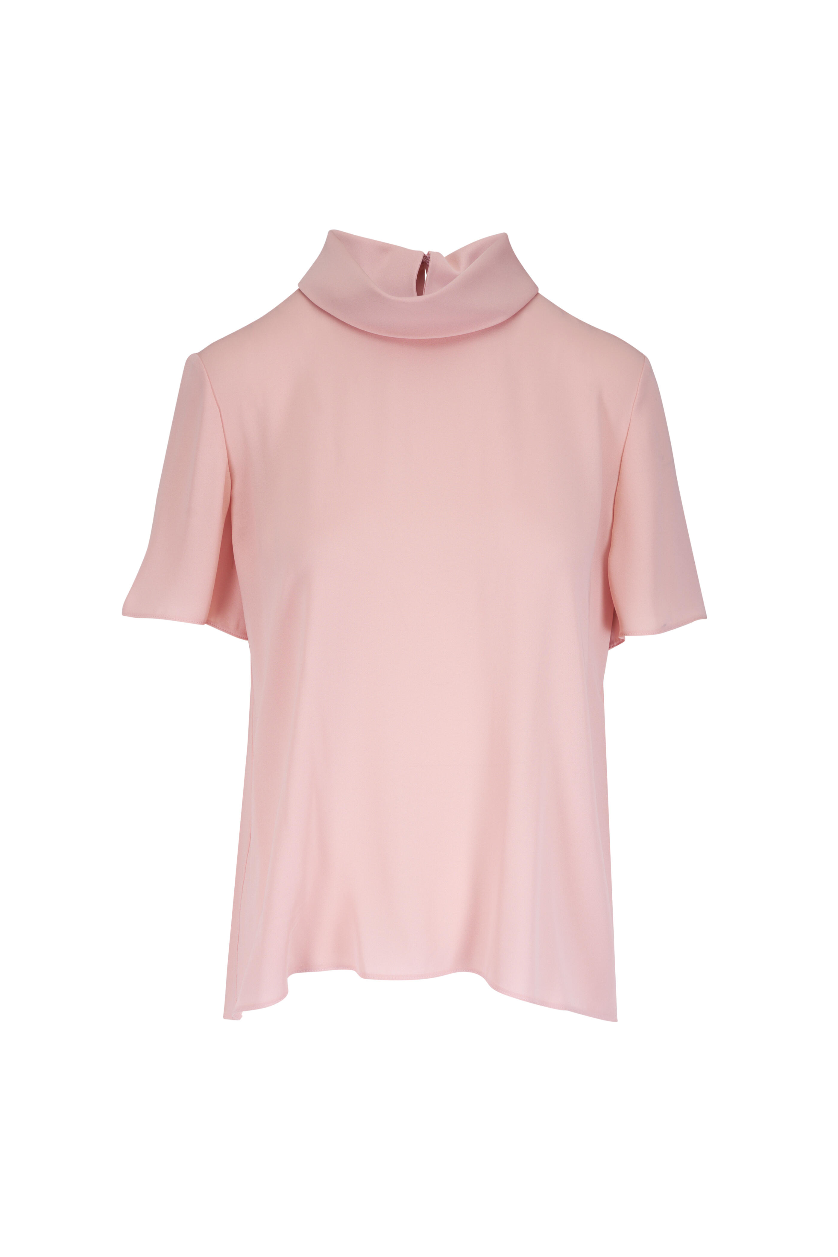 Valentino - Georgette Solid Rose Silk Top
