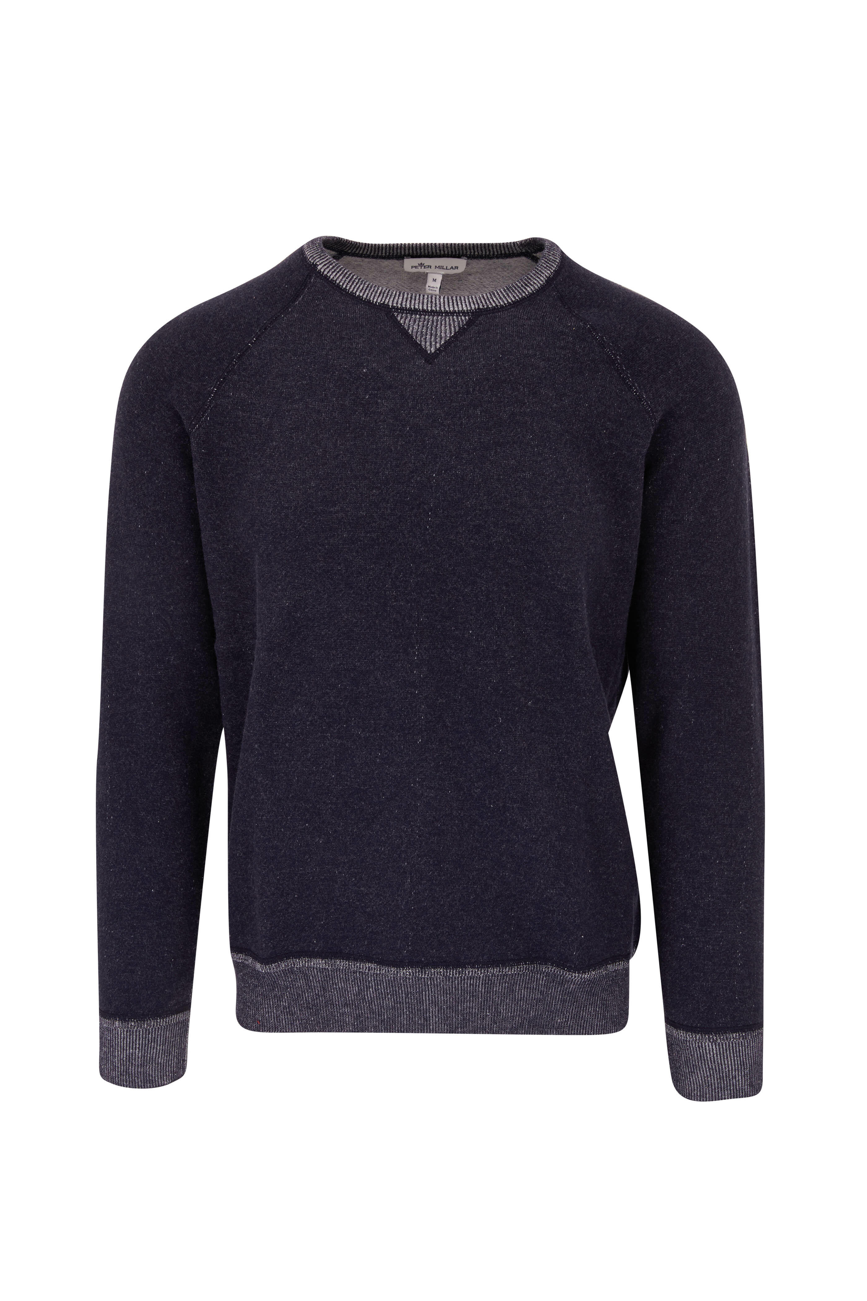 Peter Millar - Navy Blue Hartford Cotton Blend Crewneck Sweater