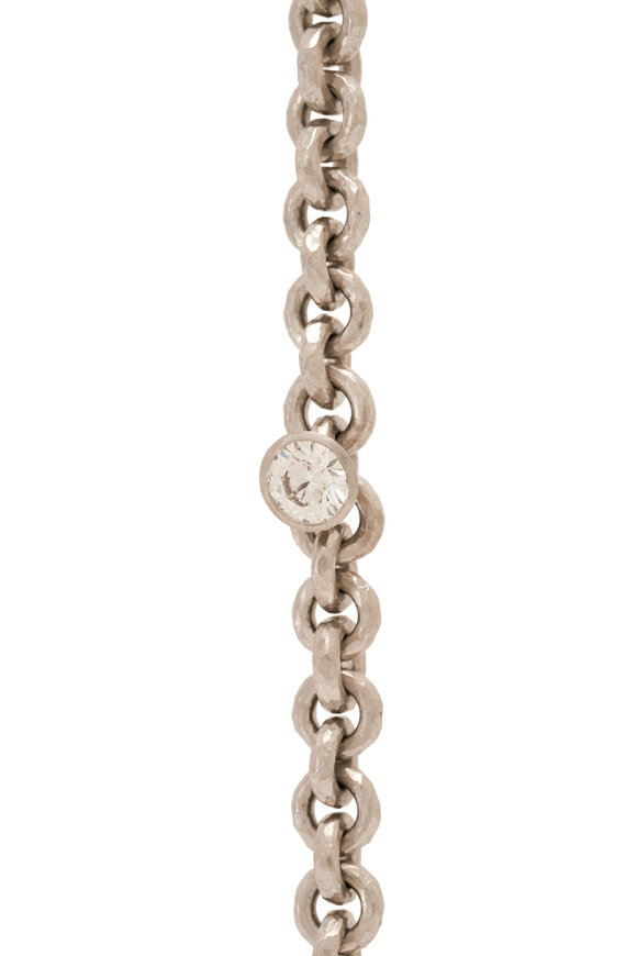 Malcolm Betts - Platinum Hammered Link Bracelet