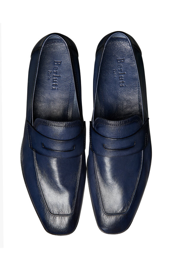 Berluti - Lorenzo Rimini Navy Blue Kangaroo Leather Loafer