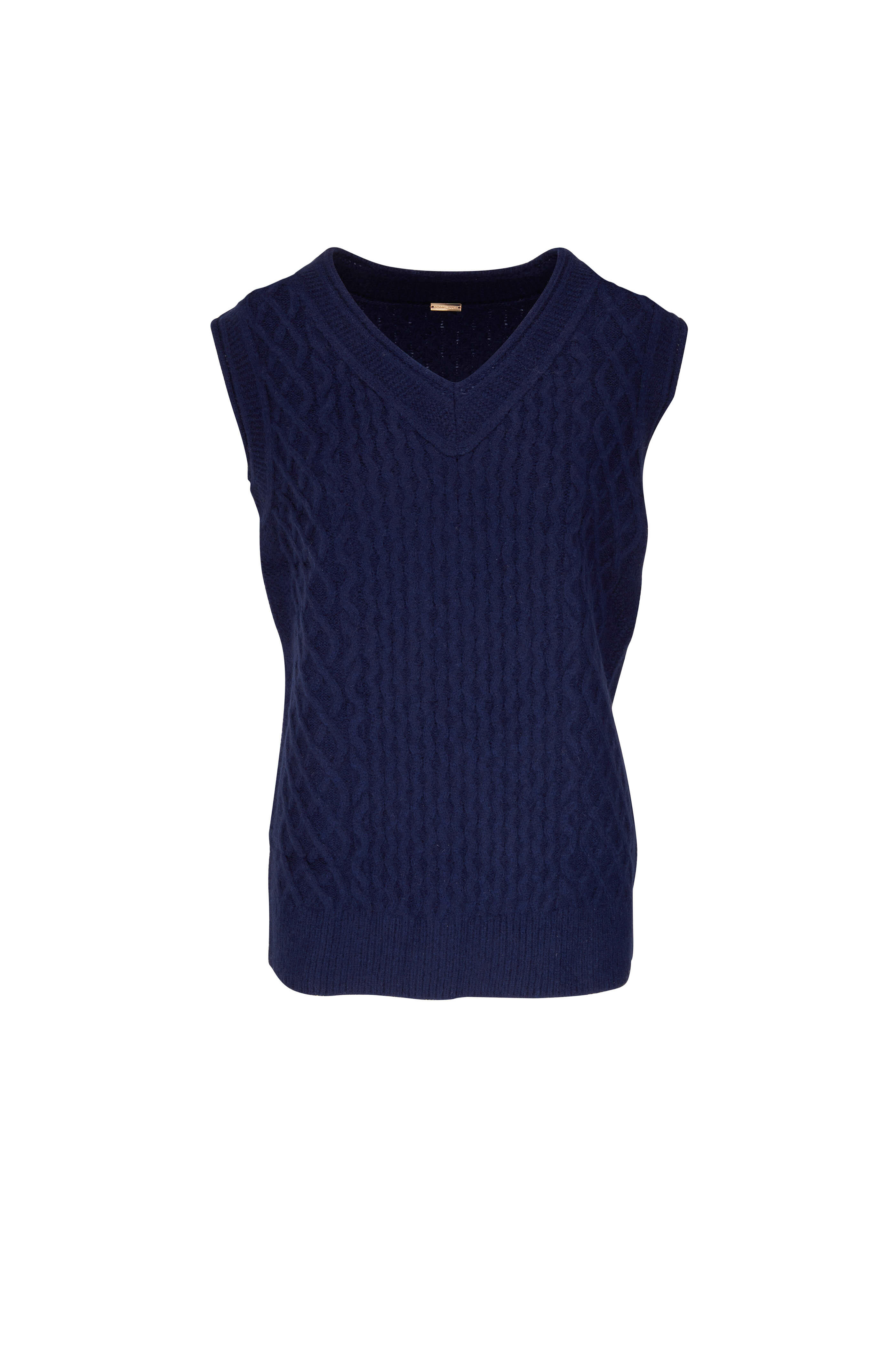 Adam Lippes - Navy Blue Cable Knit Sweater Vest