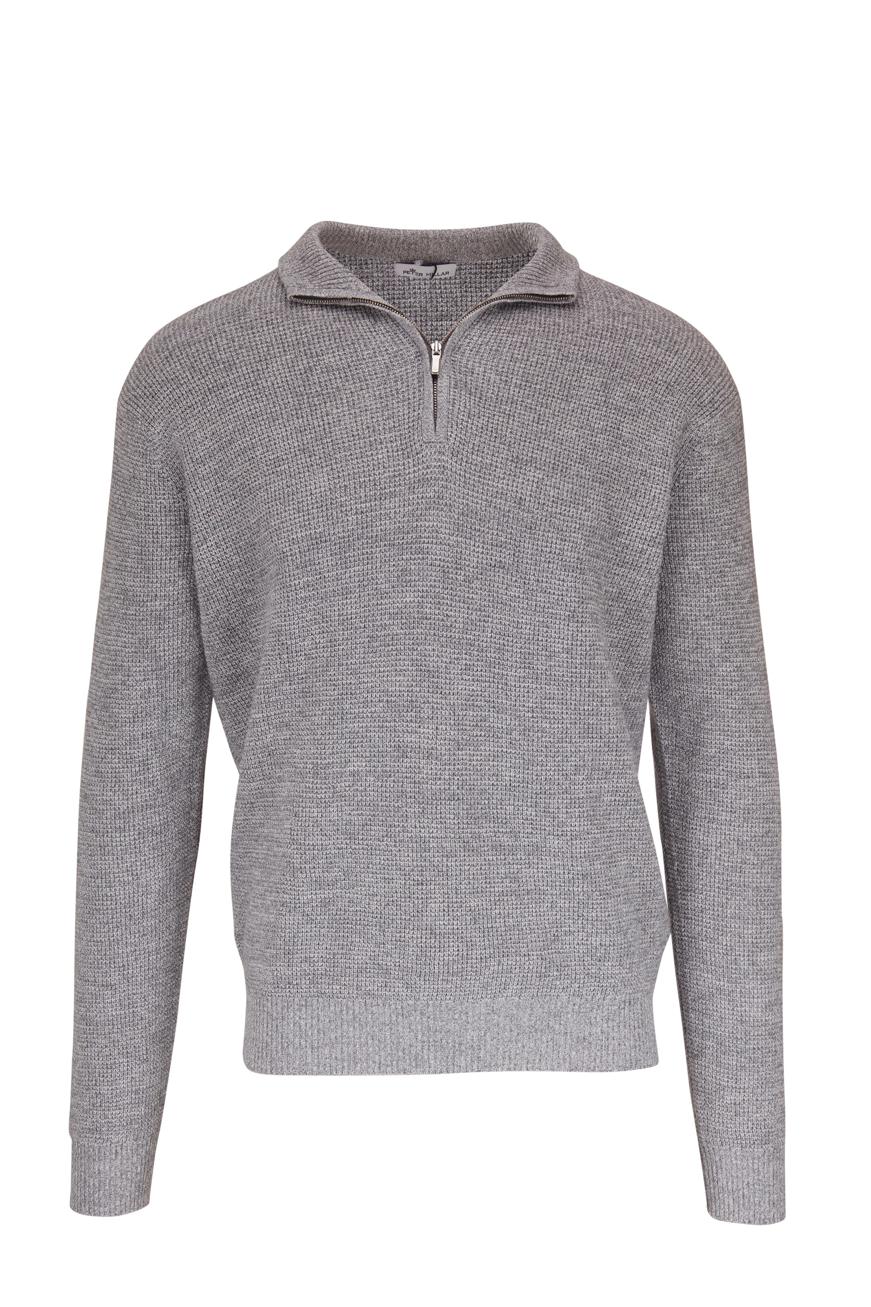 Peter Millar - Kitts Twisted Gale Gray Quarter Zip Pullover