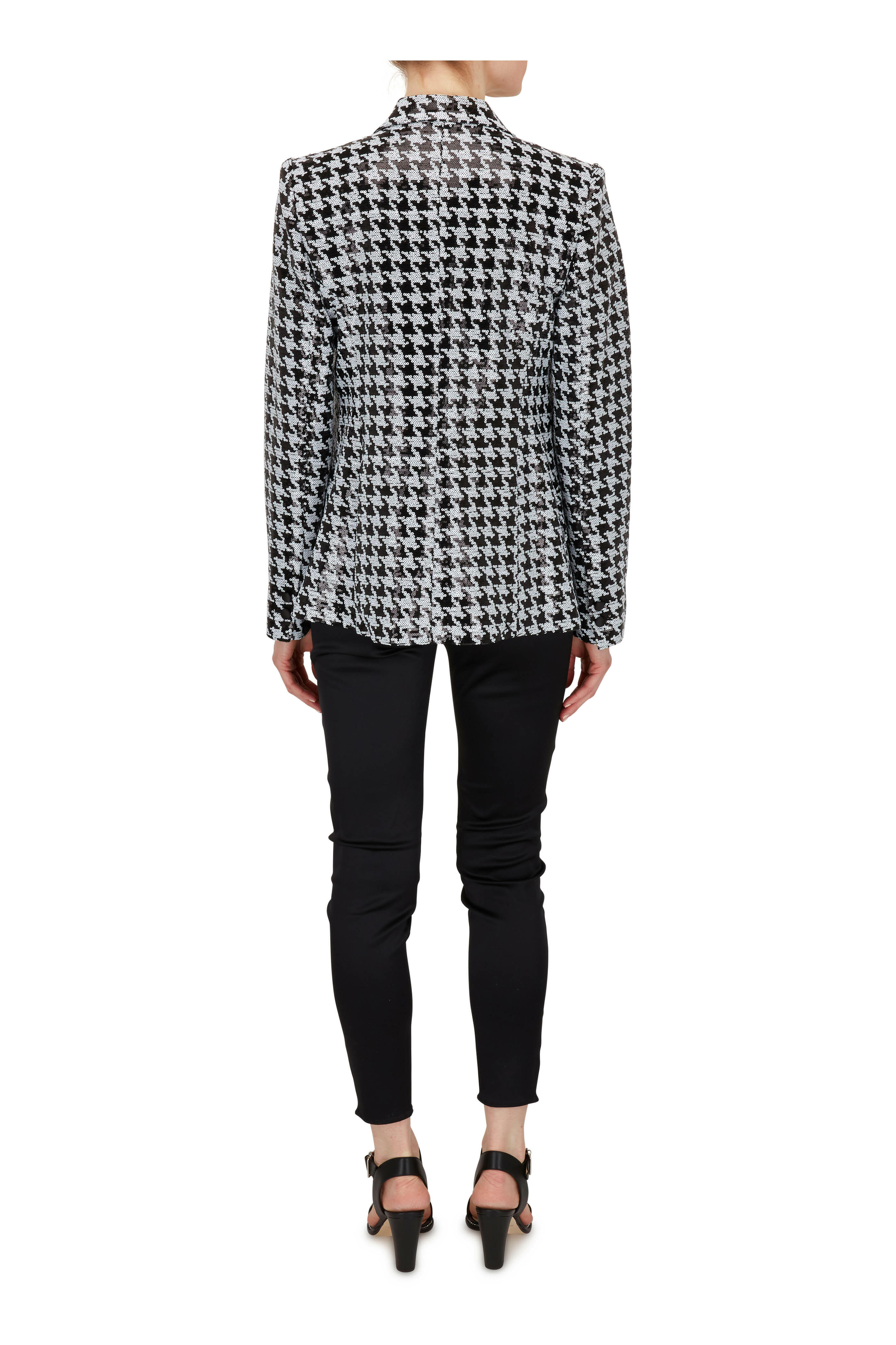 Jimmy Choo - Minase Black Leather Crystal Stud Sandal, 85mm