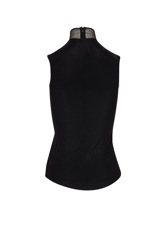 Akris - Black Transparent V-Neckline Blouse