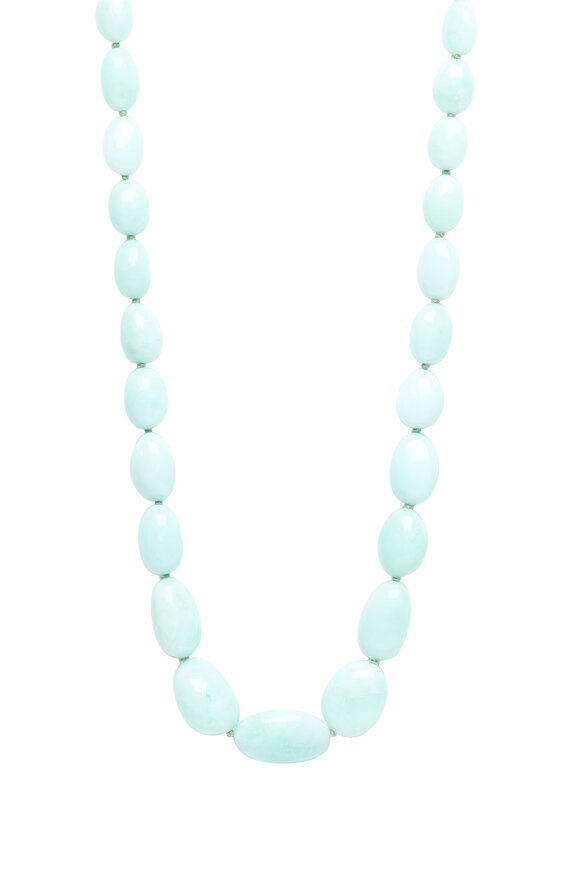 Caroline Ellen 20K Green Opal Bead Necklace - view 1