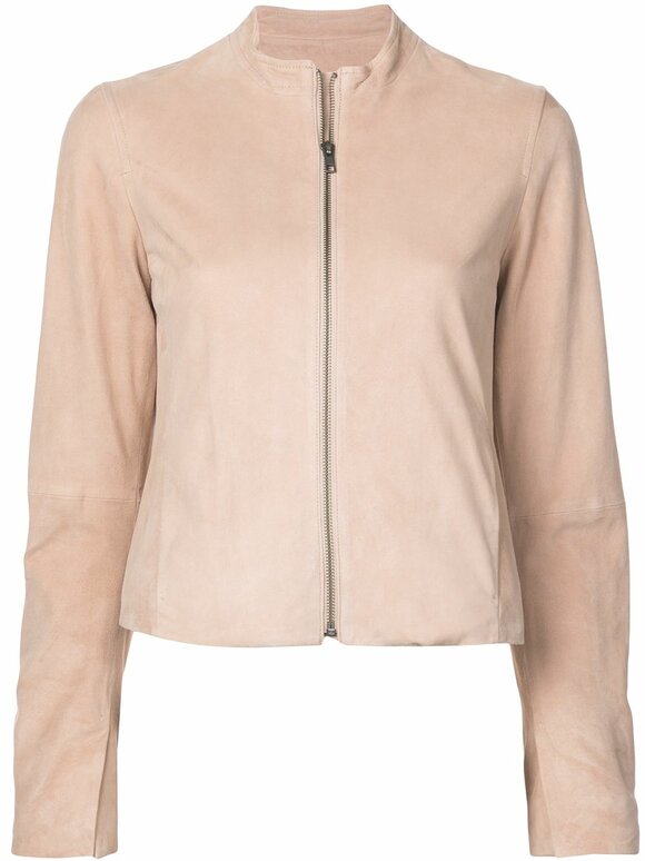 Vince - Rose Quartz Suede Moto Jacket