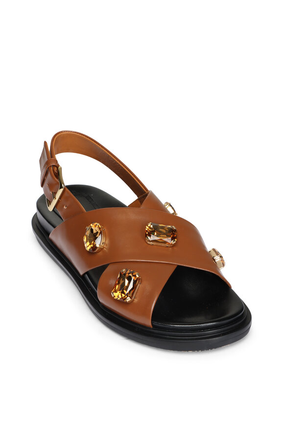 Marni Fussbett Crystal Criss Cross Sandal