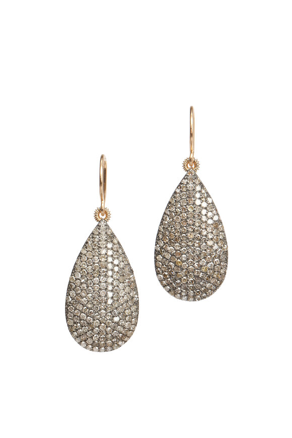 Dana Kellin - 14K Gold & Silver Pavé Diamond Drop Earrings